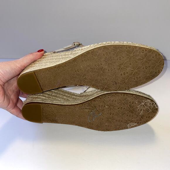 Kate Spade Thea Espadrilles Womens 9 Cream Pink Sandals Summer Vacation Resort - Picture 11 of 13